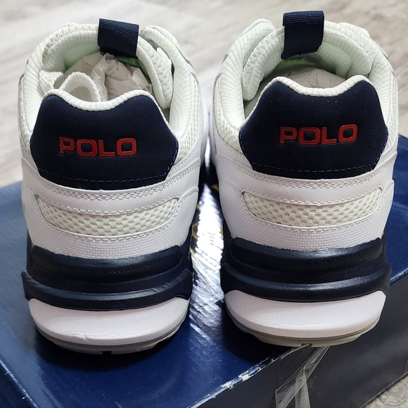 POLO RALPH LAUREN Men's Jogger Leather Mesh Sneakers White Multi Size 9.5D - Picture 5 of 8